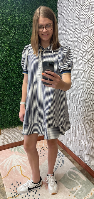 Navy stripe dress