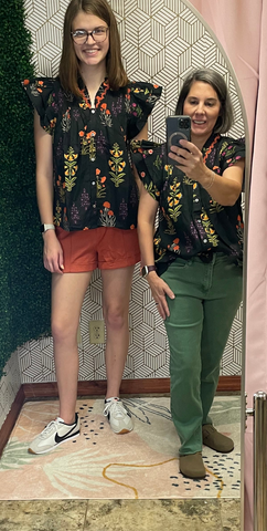 Black floral shirt