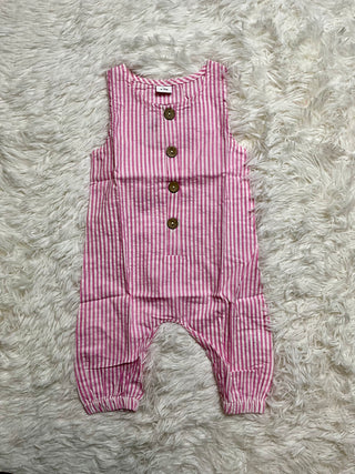 Pink Stripe Overalls