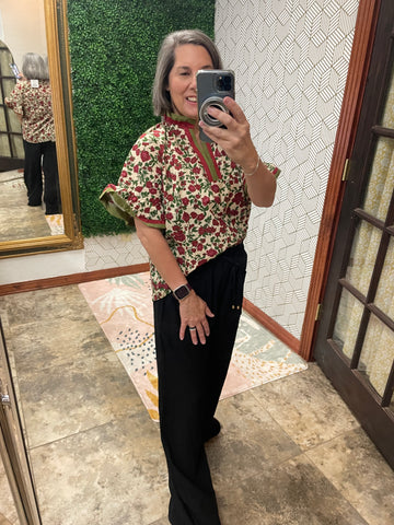 Ecru floral shirt