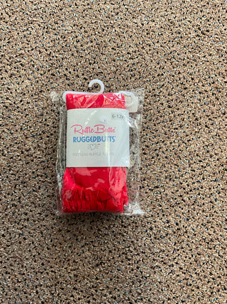 RB Footless Tights-Distress-Ruffle Butts-6-12 months-Red-Baby In Bloom