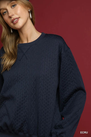 Midnight Textured Shirt-Distress-Umgee-Baby In Bloom