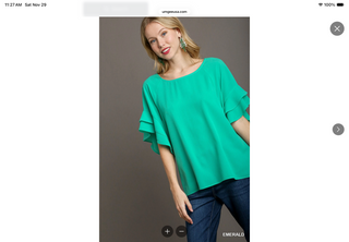 Emerald Ruffle Sleeve Shirt-210 Womens Top-Umgee-Baby In Bloom