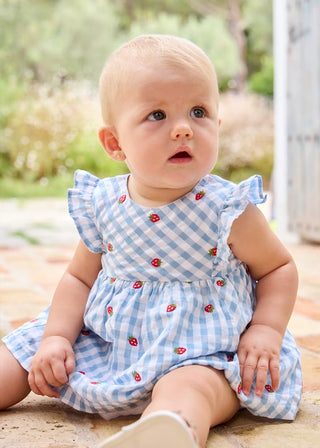 Newborn Girl Printed Dress with Bloomers