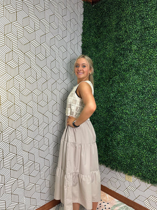 Crochet Top Mixed Fabric Dress