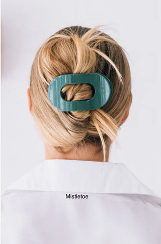 TELETIES Flat Round Hair Clip - Medium | Unbreakable No-Pain Grip-240 Womens Accessories-teleties-Baby In Bloom