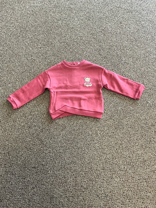 Little Bear Berry Red Wrap-Hem Sweatshirt-130 Kids Tops-Mayoral USA-Baby In Bloom
