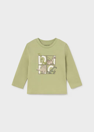 Little Explorer Cotton Dino Long Sleeve Tee-130 Kids Tops-Mayoral USA-Baby In Bloom