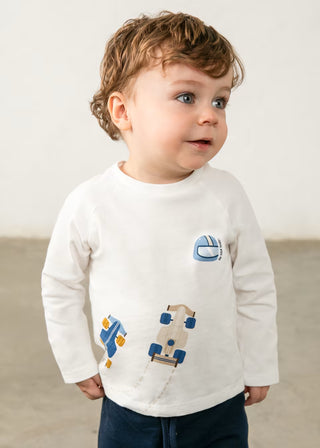 Turbo Race Car 100% Cotton Long-Sleeve Shirt-130 Kids Tops-Mayoral USA-Baby In Bloom