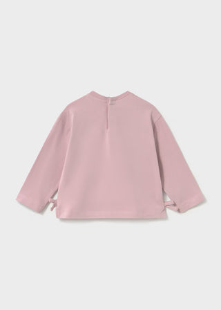 Sweet Lavender Floral Pocket Long-Sleeve Top with Side Bows-130 Kids Tops-Mayoral USA-Baby In Bloom