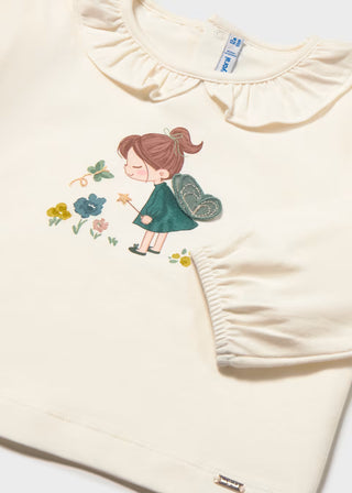 Soft Cotton Fairy Ruffle Long Sleeve Shirt-130 Kids Tops-Mayoral USA-Baby In Bloom