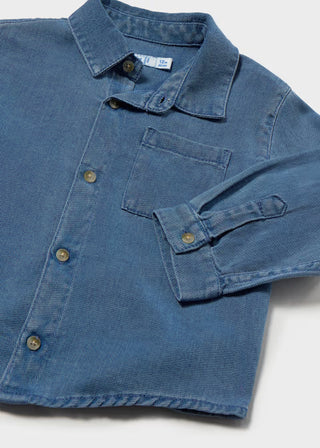 Classic Long Sleeve Denim Shirt – Ultra-Soft Vintage Wash