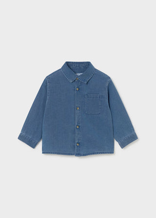 Classic Long Sleeve Denim Shirt – Ultra-Soft Vintage Wash