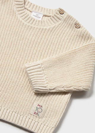 Durable Cotton Chunky Knit Kids Sweater – Easy-On Shoulder Buttons-130 Kids Tops-Mayoral USA-Baby In Bloom