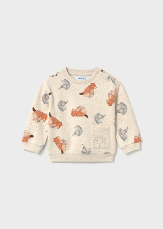 Forest Friends Musical Dino Baby Pullover-130 Kids Tops-Mayoral USA-Baby In Bloom