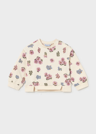 Meadow Bloom Vintage Floral Sweatshirt – Toddler & Girls Pullover-130 Kids Tops-Mayoral USA-Baby In Bloom