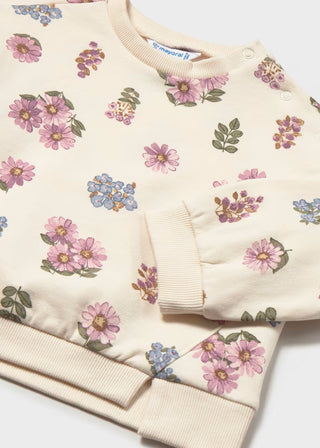 Meadow Bloom Vintage Floral Sweatshirt – Toddler & Girls Pullover-130 Kids Tops-Mayoral USA-Baby In Bloom