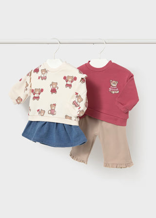 Little Explorer Tan Bear All-Over Print Sweatshirt-130 Kids Tops-Mayoral USA-Baby In Bloom