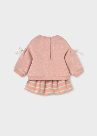 Soft Knit Baby Girl Striped Skirt – Dusty Rose-140 Kids Bottoms-Mayoral USA-Baby In Bloom