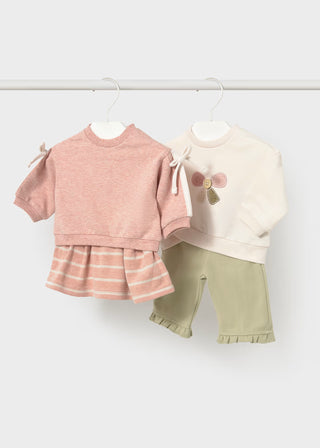 Everly Sage Ruffle-Hem Baby Joggers-140 Kids Bottoms-Mayoral USA-Baby In Bloom