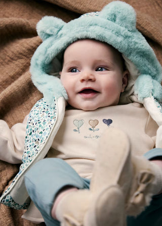 Little Bloom Floral Puffer Vest – Hooded Faux Fur Gilet with Ears-130 Kids Tops-Mayoral USA-Baby In Bloom