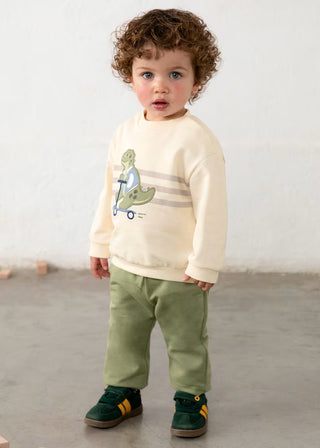 Roaring Rider: Little Explorer’s Ultra-Soft Dino Sweatshirt-130 Kids Tops-Mayoral USA-Baby In Bloom