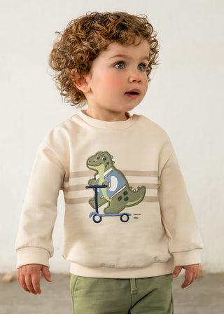 Roaring Rider: Little Explorer’s Ultra-Soft Dino Sweatshirt-130 Kids Tops-Mayoral USA-Baby In Bloom
