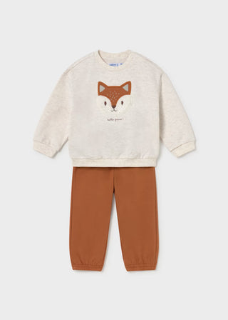Little Fox "Hello Friend" Embroidered Sweatshirt – Cozy Toddler Pullover-130 Kids Tops-Mayoral USA-Baby In Bloom