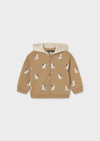 Puppy Print Hooded Zip-Up Baby Jacket-130 Kids Tops-Mayoral USA-Baby In Bloom