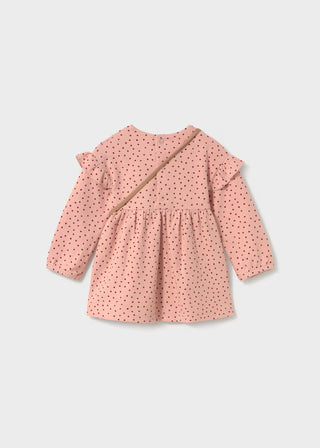 Soft Cotton Polka Dot Ruffle Dress with Matching Mouse Purse Set-160 Dress/Romper/Jumpsuit-Mayoral USA-Baby In Bloom