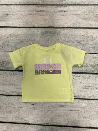 Under Armour Fade Green Glitter Logo Athletic Tee-130 Kids Tops-Under Armour-Baby In Bloom