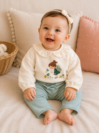 Soft Cotton Fairy Ruffle Long Sleeve Shirt-130 Kids Tops-Mayoral USA-Baby In Bloom