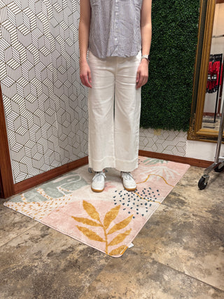 The Luna White Oversized Cuff Jeans-220 Womens Bottoms-Entro-Baby In Bloom