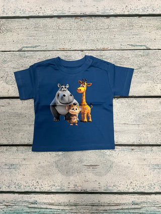 Cobalt Blue Animal Shirt-130 Kids Tops-Mayoral USA-Baby In Bloom