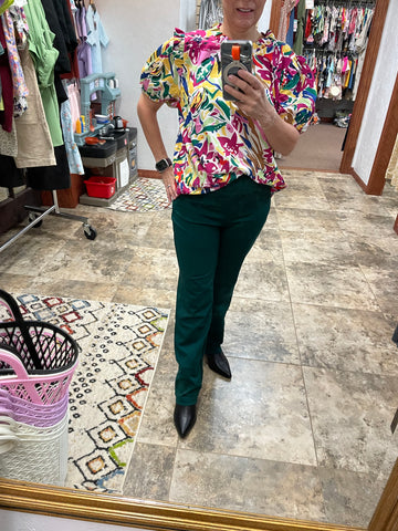 Colored Straight Leg Pants
