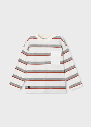 "Little Explorer" Striped Pocket Sweatshirt – Ultra-Soft Kids' Pullover-130 Kids Tops-Mayoral USA-Baby In Bloom