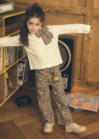 Wild Side High-Waist Leopard Print Jeans-140 Kids Bottoms-Mayoral USA-Baby In Bloom