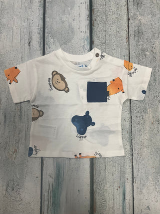All Over Animals shirt-130 Kids Tops-Mayoral USA-Baby In Bloom