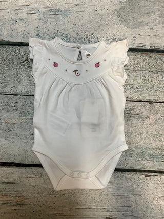 Ruffled Cotton Baby Bodysuit | Delicate Embroidered Infant Romper-160 Dress/Romper/Jumpsuit-Mayoral USA-Baby In Bloom