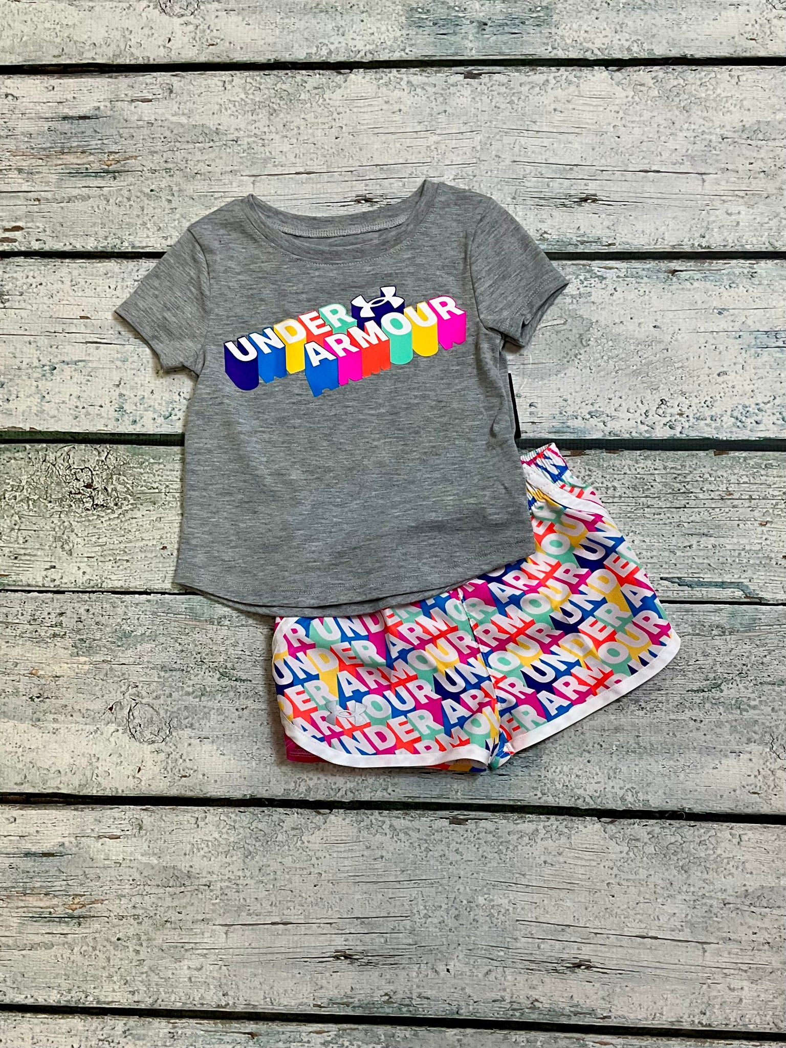Mod Grey UA Logo Printed Short Set