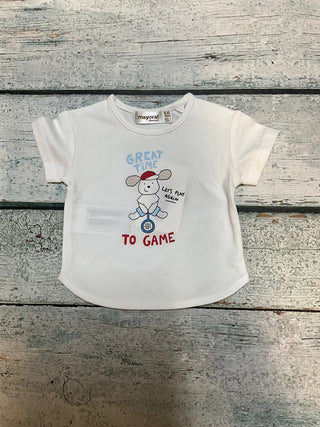 Boys' "Game Time" Puppy Graphic Tee | Soft Cotton Sporty T-Shirt-130 Kids Tops-Mayoral USA-Baby In Bloom