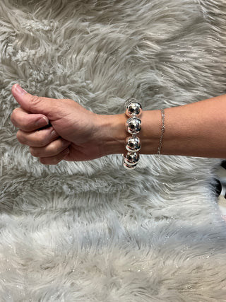 Sterling Silver Magnetic "Snap-On" Bracelet – Sleek & Effortless-240 Womens Accessories-Avenue T-Baby In Bloom