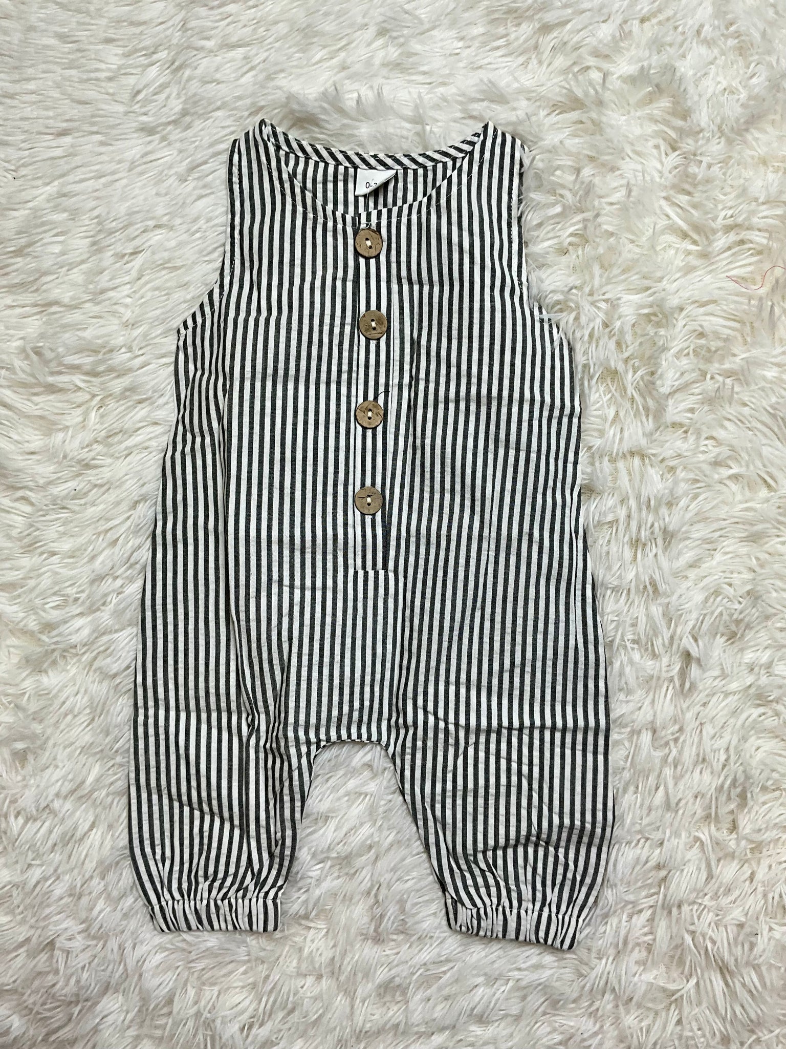 Black Stripe Overalls