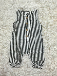 Black Stripe Overalls