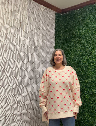 Valentine Waffle Oversized Top