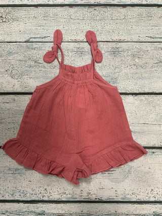 Blush Ruffle Romper-Distress-Mayoral USA-Baby In Bloom