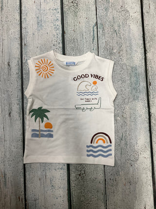 White Good Vibes Tank Top