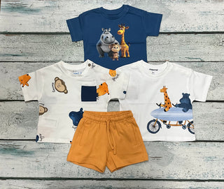 Cobalt Blue Animal Shirt-130 Kids Tops-Mayoral USA-Baby In Bloom