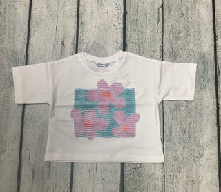 Flower Trio Shirt-130 Kids Tops-Mayoral USA-Baby In Bloom