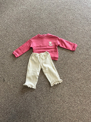 Little Bear Berry Red Wrap-Hem Sweatshirt-130 Kids Tops-Mayoral USA-Baby In Bloom